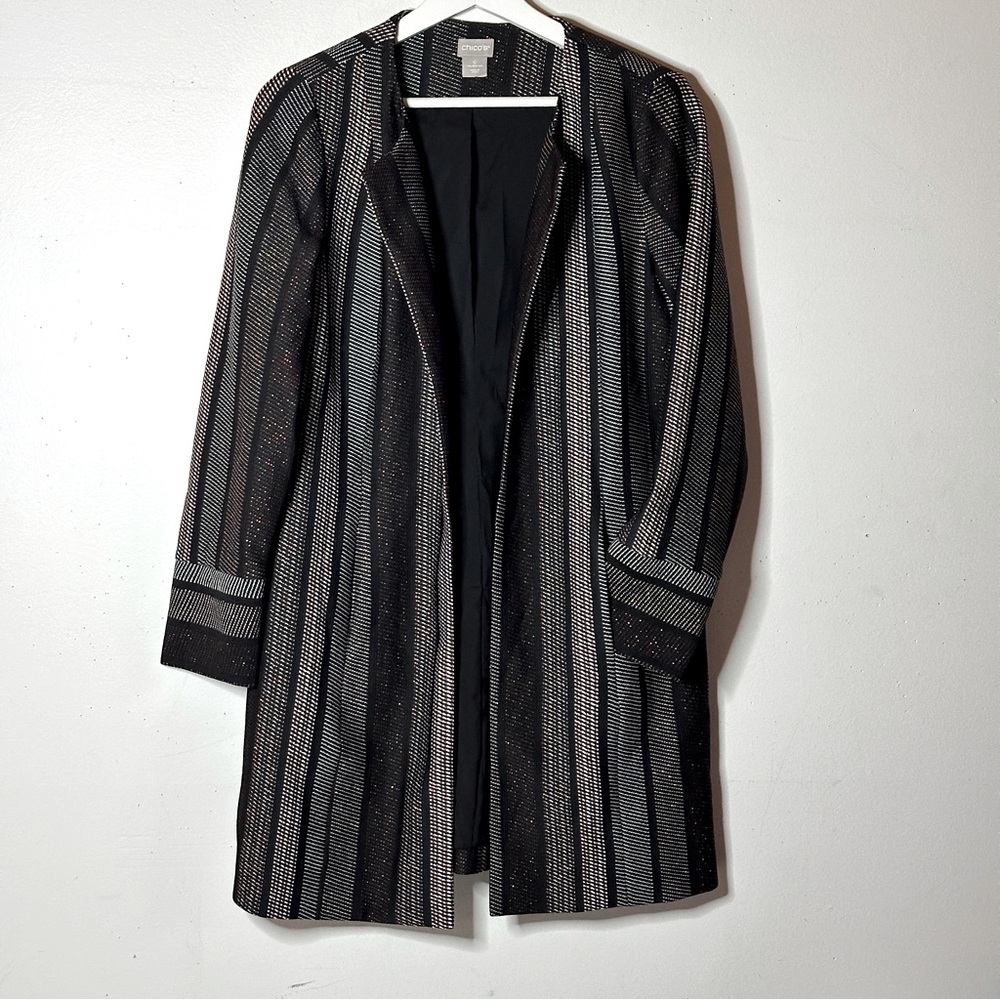 Chico’s Stripe Shine Duster Jacket 0 (4/6)
Black Brown Copper - Picture 6 of 12